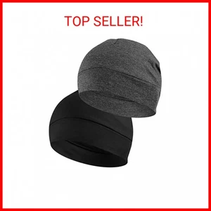 Headshion Cotton Skull Caps for Men Women,2-Pack Lightweight Beanie Sleep Hats B - Picture 1 of 2