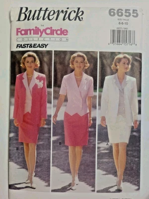 Butterick 6655 Jacket Top Skirt Sewing Pattern Ladies 6 8 10 UC Family Circle - Image 1 of 4