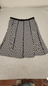 Ashley Stewart Rock Damen 2X schwarz weiß geometrisches Muster A-Linie Übergröße - Bild 1 von 14