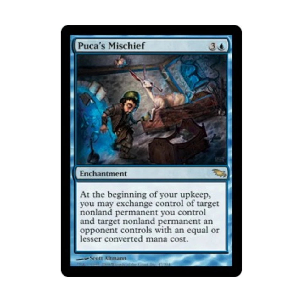 WOTC MtG Shadowmoor Puca's Mischief (R) EX - Image 1 of 1