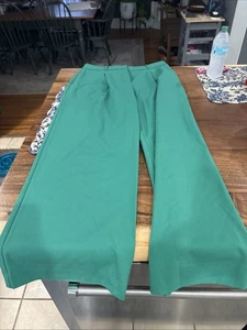 MUJERES Pantalones Loft The Peyton Pantalón Plisado Pierna Ancha Verde TALLA 8 - Imagen 1 de 9
