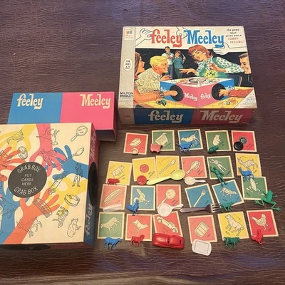 Vintage 1967 Milton Bradley FEELEY MEELEY Game 23 Cards And Pieces READ - Image 1 of 4