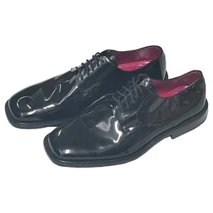 Barney New York x Fratelli Peluso black patent leather Oxfords Shoes Size 40.5 - Picture 1 of 15