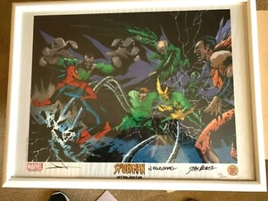 Litografía Lee/Romita 2002 firmada en acetato enmarcada Spiderman Vs Sinister Six @ certificado de autenticidad - Imagen 1 de 7
