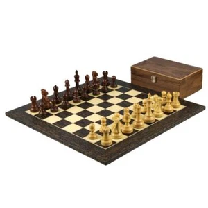 Tiger Ebony Chess Set 20 Inch With Weighted Sheesham Staunton Reykjavik Chess Pi - Picture 1 of 10