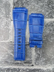 Correa de cuero Bell & Ross de 24 mm azul real correa de reloj para BR-01 BR-03 BR azul - Imagen 1 de 10