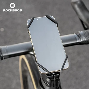 ROCKBROS Supports de téléphone de vélo universels, supports en silicone pour téléphones 4,5-7,2 pouces - Photo 1 sur 8