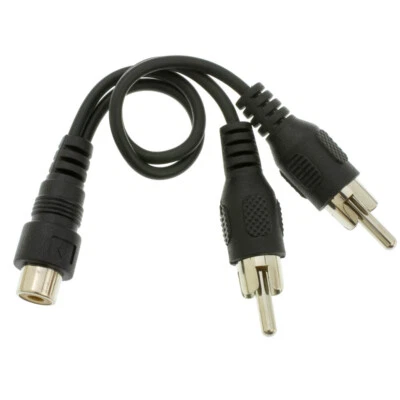 1 RCA Female to Dual RCA Male Splitter/Adapter - 6 inch (3pk) - Image 1 of 4