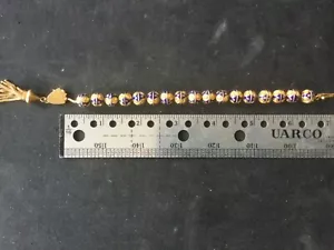 18k Yellow Gold Bracelet 7” 23.8 grams rope gold w/Gold & blue enamel balls - Picture 1 of 5