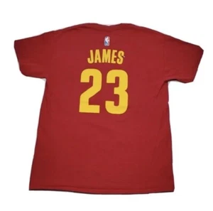 Lebron James Cleveland Cavs MEN'S T-SHIRT Adidas New with Tags RED - Picture 1 of 3