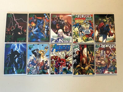 Juego de 10 cartas Fleer Ultra Avengers Earth's Mightiest Spin-Offs 2022 verde paralelo Foto 1 de 4