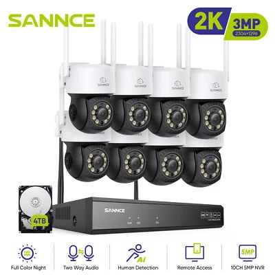 Sistema de cámara de seguridad SANNCE 5MP 10CH NVR 3MP WIFI color noche PT audio bidireccional Foto 1 de 4