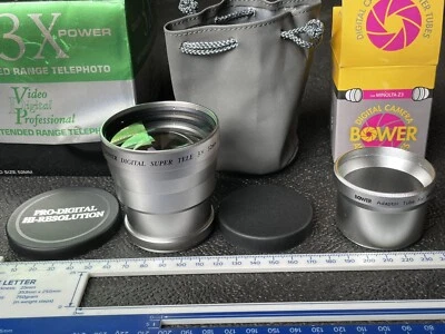 Bower Digital Super Tele 3X 52MM Made in Japan &Bower Adapter Tube For Minolta Z - Image 1 of 4