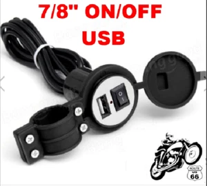 7/8" 12V Marine Motorcycle Waterproof USB Charger Power Adapter - Bild 1 von 4