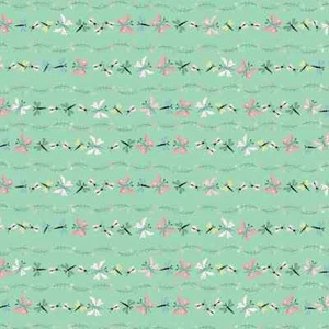 Finding Wonder Green Bugs and Butterflies Fabric Poppie Cotton by the Half Yard - Picture 1 of 4