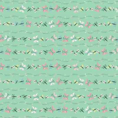 Finding Wonder Green Bugs and Butterflies Fabric Poppie Cotton by the Half Yard - Image 1 of 4