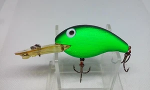 Vtg Rebel Double Deep Wee-R Black/Flu Green 2" DD-93 Deep Crankbait Fishing Lure - Picture 1 of 7