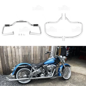 Highway Engine Guards & Rear Saddlebag Crash Bar For 05-17 Harley Softail Deluxe - Foto 1 di 9