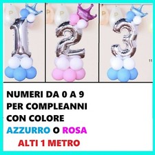 PALLONCINI PALLONCINO ALTO 1 METRO PER COMPLEANNO FESTA NUMERI NUMERO CON CORONA