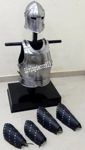 Medieval Armor Baubuta Helmet W/ Muscle Jacket Leg ARM Guards Costume Rustic Vin - Picture 1 of 6