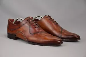 Zapatos Oxford Brogue MAGNANNI Bolonia Cuero Marrón Para Hombre España US 10 UK 9.5 EU 43 - Imagen 1 de 12