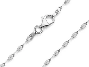 925 Sterling Silver RHODIUM Plated Coffee Chain Necklace ITALY - 16" - Picture 1 of 3