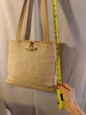 Excelente De Colección 1983 Liz Claiborne Triángulo Logo Bolso de Mano Beige Cartera  Foto 1 de 4