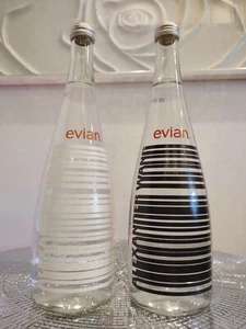 Alexander Wang EVIAN Water RARE COLLECTABLE Glass Set BOTTLES Black & White 2015 - Picture 1 of 6