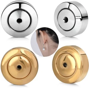 4 Pcs Round Discs Earring Backs for Droopy Ears Stud Pierced Locking Lifters - Picture 1 of 7