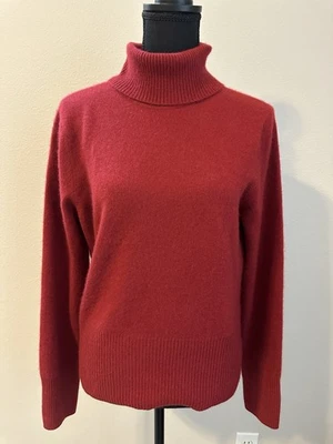Suéter Daniel Bishop Rojo Cachemira Cuello Alto Grande Foto 1 de 3