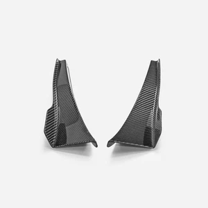 For Fiat 500 Abarth Series 3 EPA Type Carbon Fiber Front Bumper Canard 2 Pcs - Picture 1 of 11
