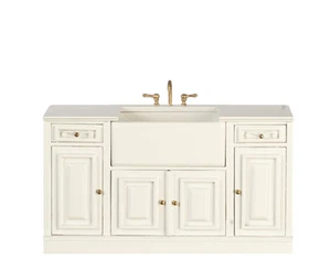 Maison de poupées évier blanc meuble cuisine la collection platine échelle 1:12 - Photo 1 sur 7