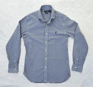 Polo Ralph Lauren Men's Slim Fit Gingham Poplin Cotton Dress Shirt 15.5 34/35 - Picture 1 of 9