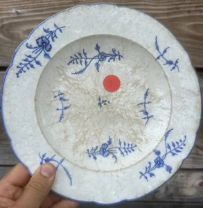 Assiette Porcelaine Tendre de Chantilly Époque XVIIIeme Ancien Vaisselle Usure - Imagen 1 de 4