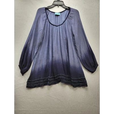 Letarte Maui синий омбре выцветания длинным рукавом прикрыть размер M - Изображение 1 из 4