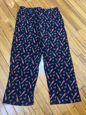 Pantalones de salón Croft & Barrow de algodón para hombre XL (40-42) patrón de salsa roja caliente Foto 1 de 4