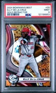 2024 Bowman's Best #20 Elly de La Cruz Gold Refractor /50 Rookie RC PSA 9 Mint - Bild 1 von 2