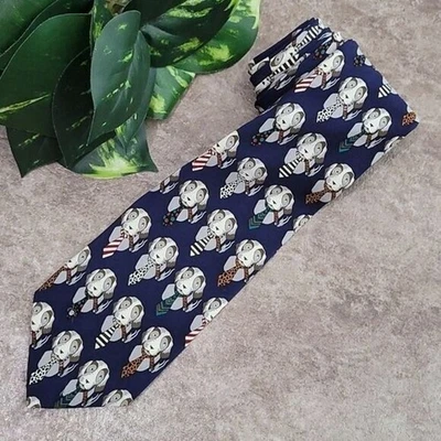 Corbata clásica Vicky Davis "Cigar Hound" con estampado de perro 100 % seda para hombre Foto 1 de 4
