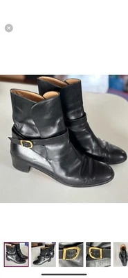 Salvatore Ferragamo Black Leather Ankle Boots SIZE 8.5 womens - Image 1 of 4