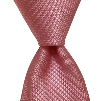 TOMMY HILFIGER Silk/Polyester Necktie Designer SOLID Geometric Pink NWT $69.50 - Image 1 of 3