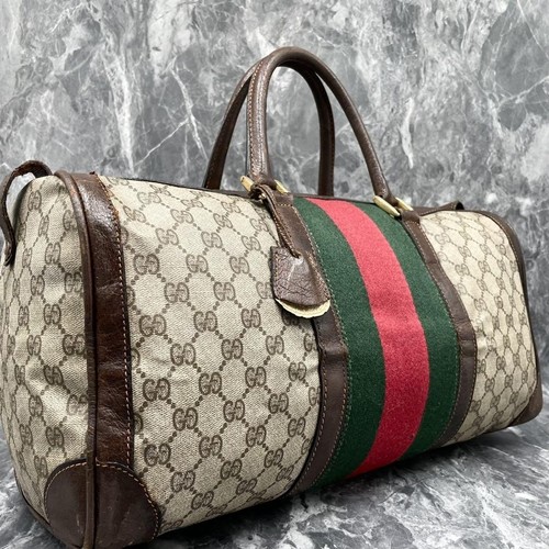 Borsa Gucci linea sherry GG pelle boston marrone moda chiusura logo dal Giappone