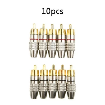 Lockable For RCA Male Connector Set of 10 Suitable for AV Applications - Image 1 of 4