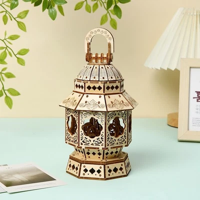 Wooden Hand Lantern Toy 145pcs 3D Puzzle Building Model with LED Jigsaws Gifts - Image 1 of 4