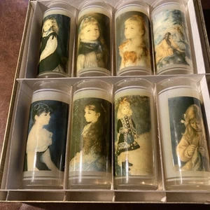 Juego De Colección De 8 Artículos Vue-Lon De Litho Glass Lockport Renoir Niños Highball - Imagen 1 de 6