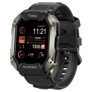 Black Smart Watch Bluetooth Call Silicone Waterproof - Picture 1 of 2