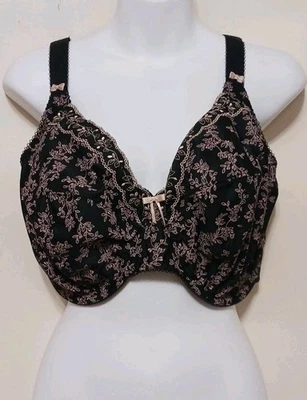 Elomi 36L Nina Underwire Bandless Bra EL4100 Black & Tan FR95L EU80L UK36HH  - Image 1 of 4