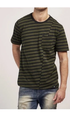 Camiseta Top Rag & Bone Negra Verde Negra Rayas Chocantes Cuello Redondo Talla L Foto 1 de 4