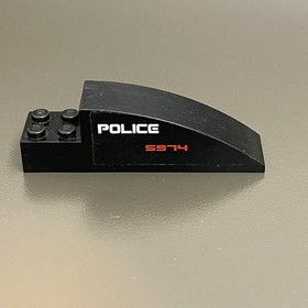 Lego Curved Slope Police 5974 Black Replacement Part Piece 41766