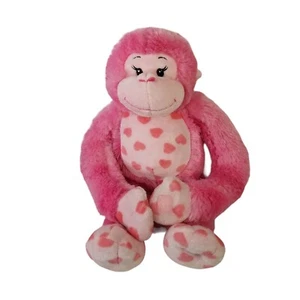 Build A Bear Pink Heart Hugs For You Monkey Valentine Stuffed Animal Plush BAB - Picture 1 of 8