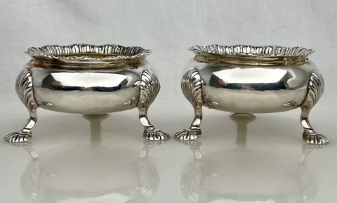 Pair 1768 Geo III Sterling Silver Open Salts - 89088 Cover